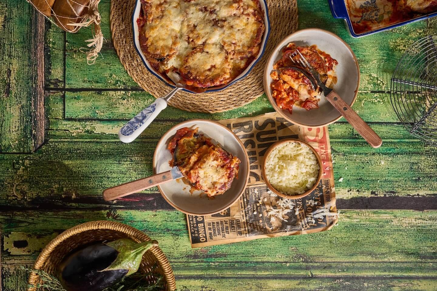 Eggplant parmesan with cottage cheese